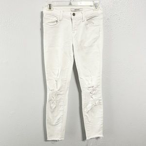 J Brand white distressed demented skinny jeans size 25